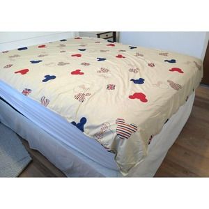 Mickey Mouse Minnie Union Jack TWIN Duvet Cover Lightweight Zip Closure
